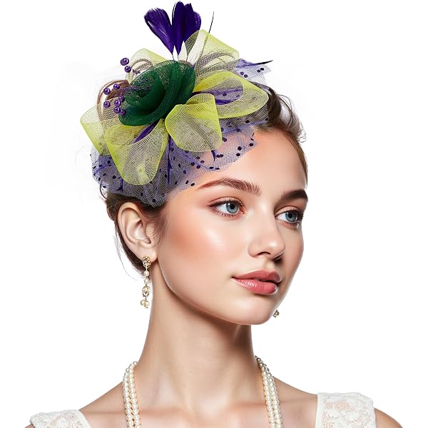 Amazon.com: 3 Pack Fascinators Hats for Women Tea Party Mesh  display picture 1