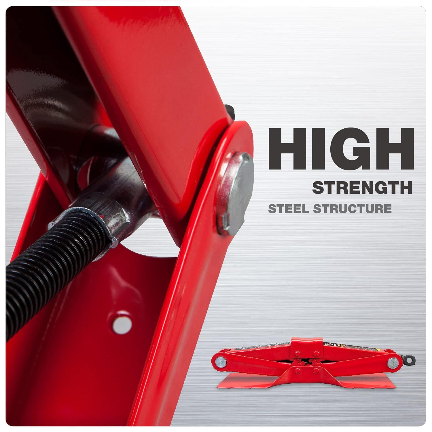 BIG RED T10152 Torin Steel Scissor Lift Jack Car Kit, 1.5 Ton (3,000 lb) Capacity, Red