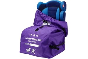 Clearworld Car Seat Travel Bag for Air Travel, Durable Gate Check Bag for Airport,Foldable Baby Stroller Travel Carry Bag, Fits Car Seats, Infant Carriers & Booster,Universal Size(Purple)