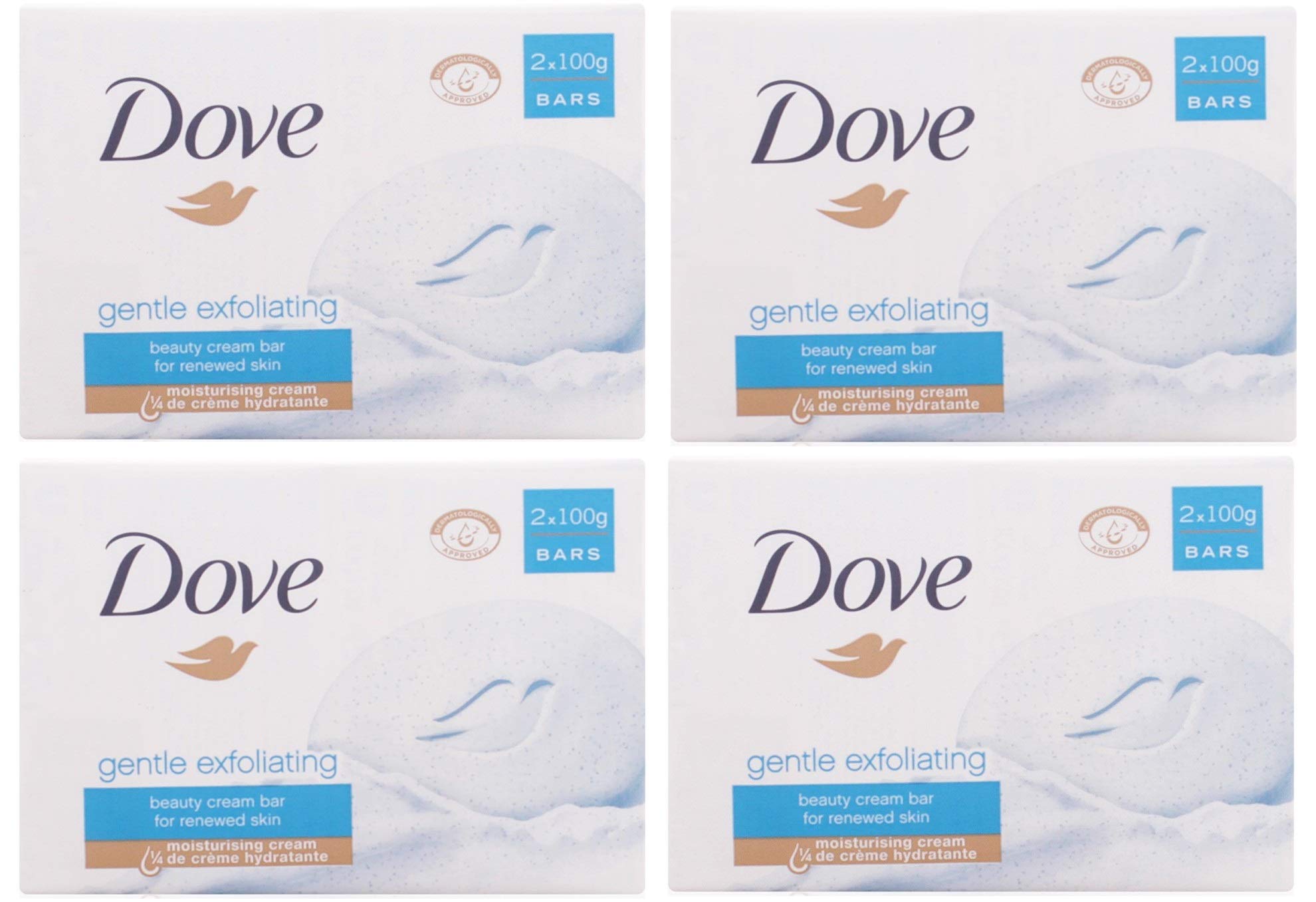 Dove Gentle Exfoliating Beauty Cream Soap 200g 4 Pack (8 Bars)