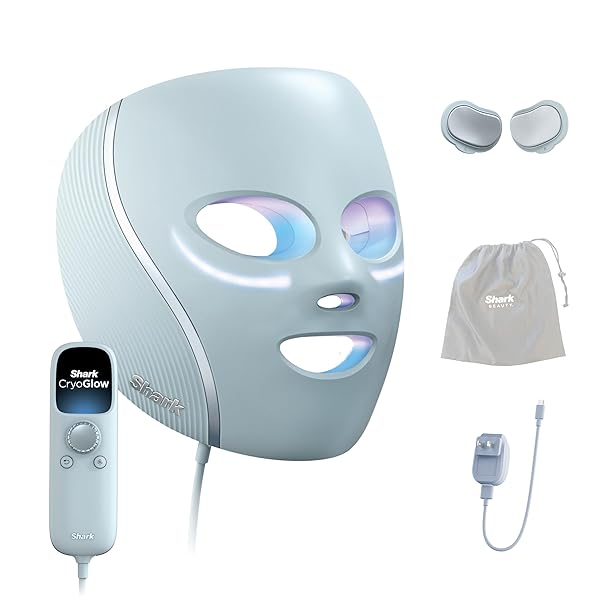 SHARK CRYOGLOW LED FACE MASK WITH UNDER-EYE COOLING,...