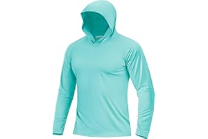 Boladeci Men's UPF 50+ Sun Protection Hoodie Shirts Long Sleeve Fishing Shirts SPF UV Lightweight Hiking Swim Rash Guard