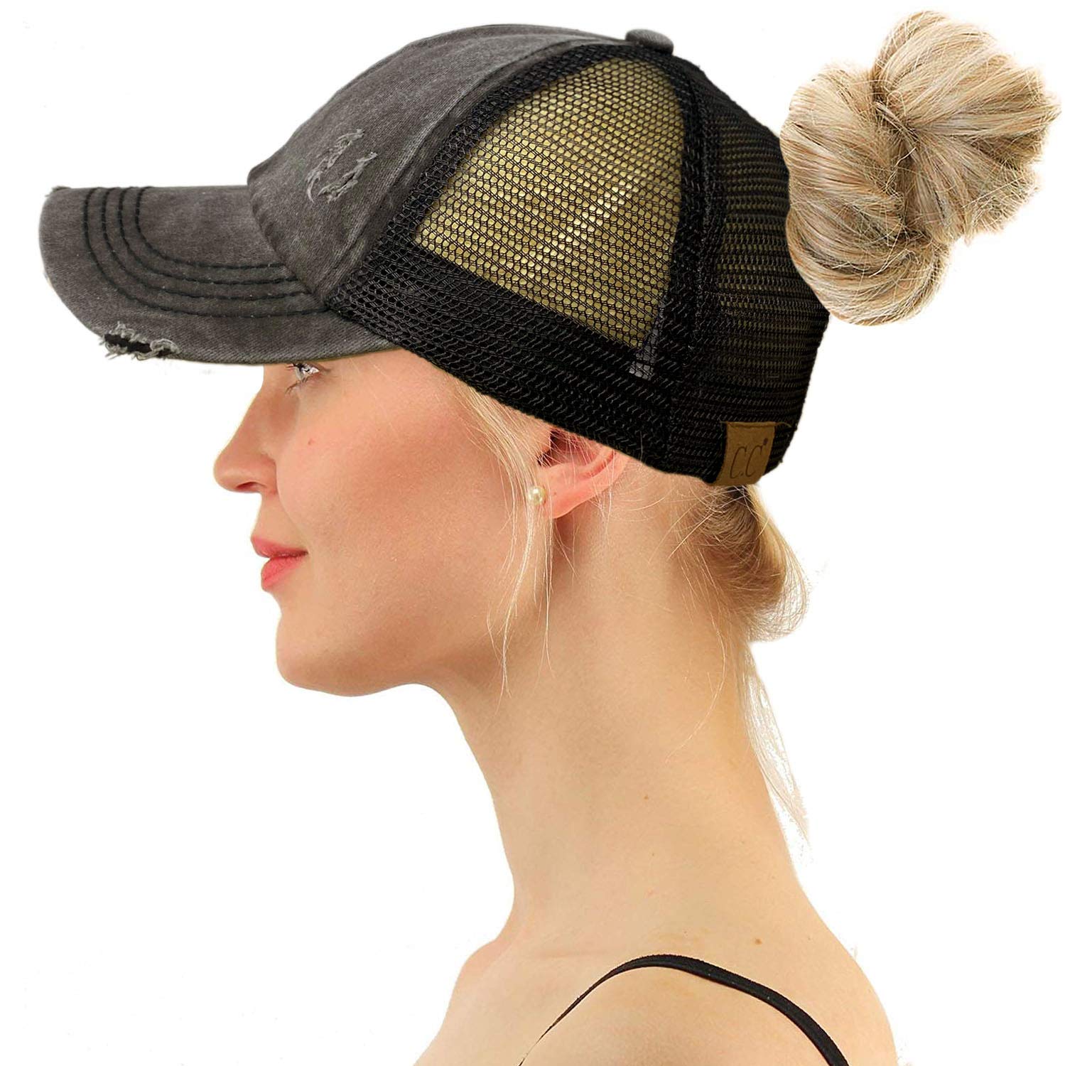 C.C Ponytail Criss Cross Messy Buns Ponycaps