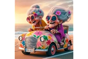 UUXSRETAIO Grandmas Diamond Painting Kits for Adults, Easy Seaside Diamond Art Painting Kits for Beginners, DIY Adults Diamond Art Kits 5D Full Round Drill Gem Art Crystal for Home Wall Decor 14X14 Inch