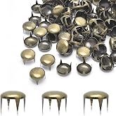 CooBigo 200pcs 12mm Round Dome Rivets Spike Studs for Leather, Bronze | Leather Studs for Spots Nailhead Punk Rock DIY Leather Craft Shoes Clothing Bag Parts Decoration