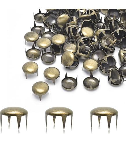 WedDecor Doré 10mm Nailhead Étoile Clous Main Pressées Métal Punk Rivets pour Cuir Artisanat, Gothique & Accessoires, Ceinture, Créateur Vêtements Et DIY Décoration, 50pcs