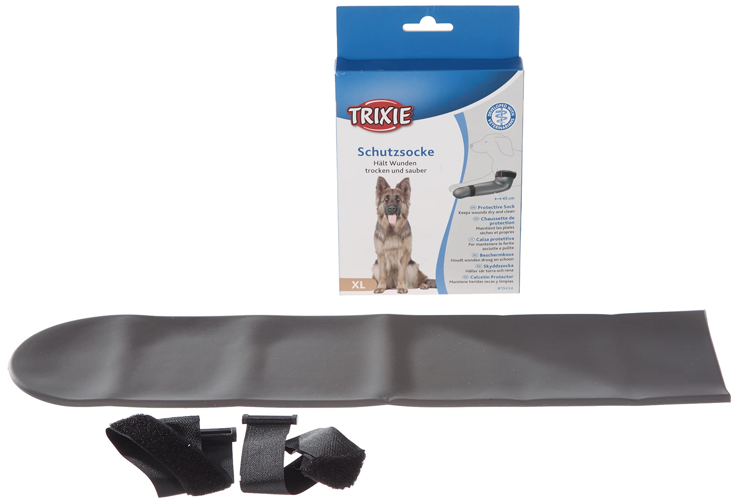 TRIXIE Silicone Protective Sock, X-Large, 12cm/45cm, Grey