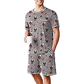 Ekouaer Men's Pajamas Set Casual Short Sleeve Shirts and Shorts Soft 2 Piece Loungewear With Pockets