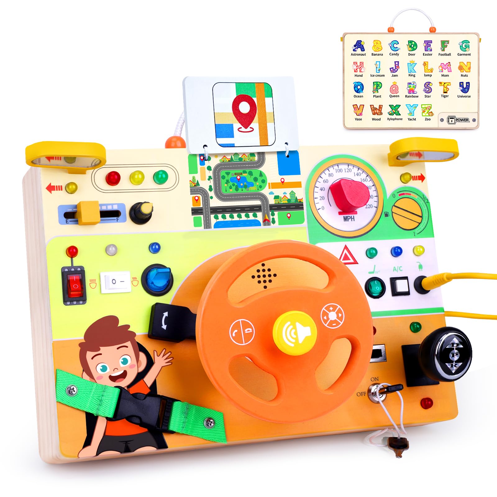 Photo 1 of Busy Board,Montessori Toys for 1+ Year Old Boys & Girls,Travel Activities for Toddlers,Sensory Toy for Kids with Autism,Perfect Christmas Birthday Gift Ideal (Busy Board v6)