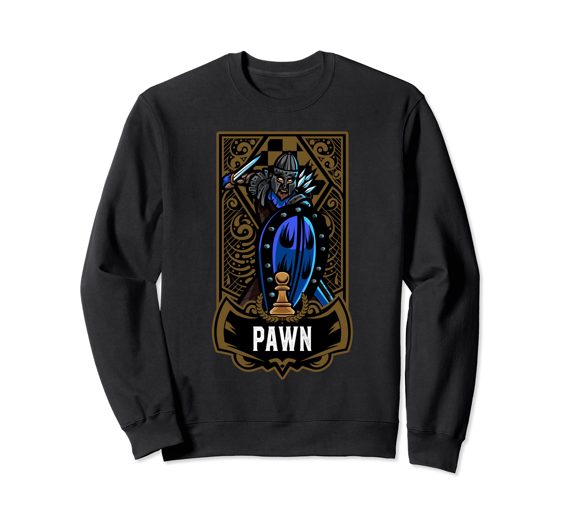Pawn Chess Game Piece Chess Club Players Gambit Blue Team Sweatshirt