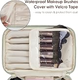 Wandering Nature Travel Makeup Bag with Brush Compartment Green PU Leather view 2