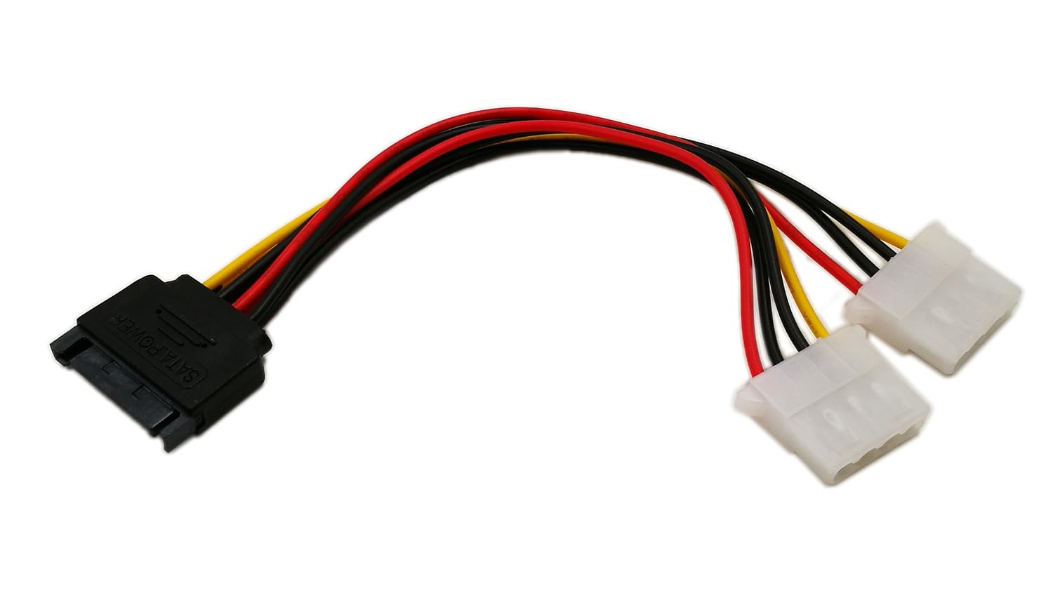 zdyCGTime 6" SATA 15-Pin Male to Dual 4-Pin Molex LP4 Female IDE Hard Drive Power Y Adapter Converter Cable Male to Female for 12V/IDE HDD DVD - Image 3