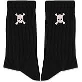 RMNGHU Halloween Embroidered Socks, Cute Crew Socks for Women and Men | Cute Halloween embroidery with a playful spooky touch, soft cotton blend and stretchy comfort, easy to style for fall outfits