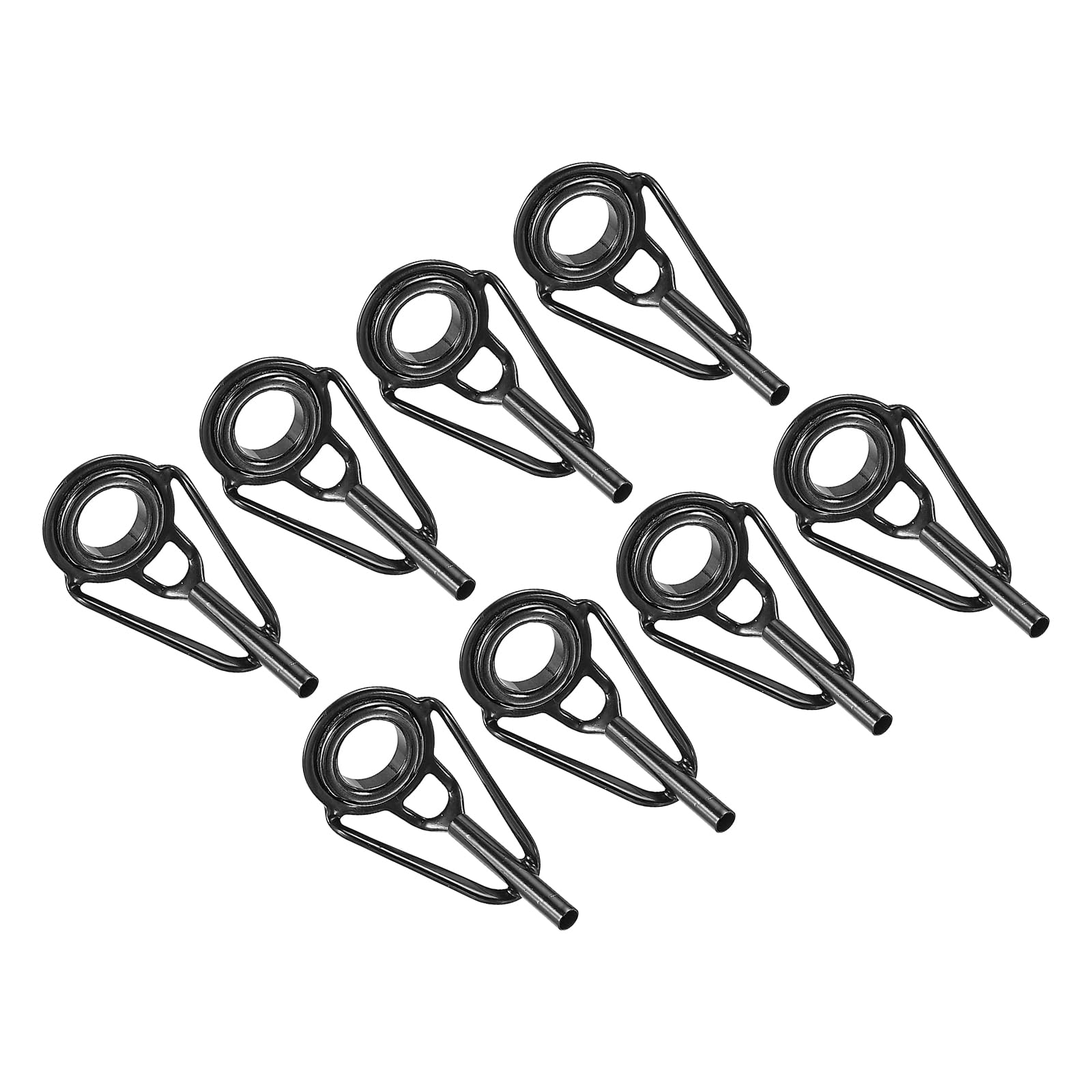 PATIKIL 1.6mm Fishing Rod Tip Repair Kit, 8pcs Stainless Steel Pole Ring Guide Replacement for Saltwater Freshwater Fishing, Black
