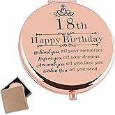18th Birthday Gifts for Girls Rose Gold Compact Makeup Mirror 18 Year Old Girl Birthday Gift 18th Birthday Gift for Daughter Granddaughter Niece Sister Friends 18th Birthday Present for Girls