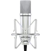 Melon Audio MA-87 Studio Condenser Microphone, 26mm Gold Large Diaphragm Capsule, Including Foam Filter, Metal Shock Mount, XLR Cable and Mic Bag - for Singing, Vocal Recording and Podcasting