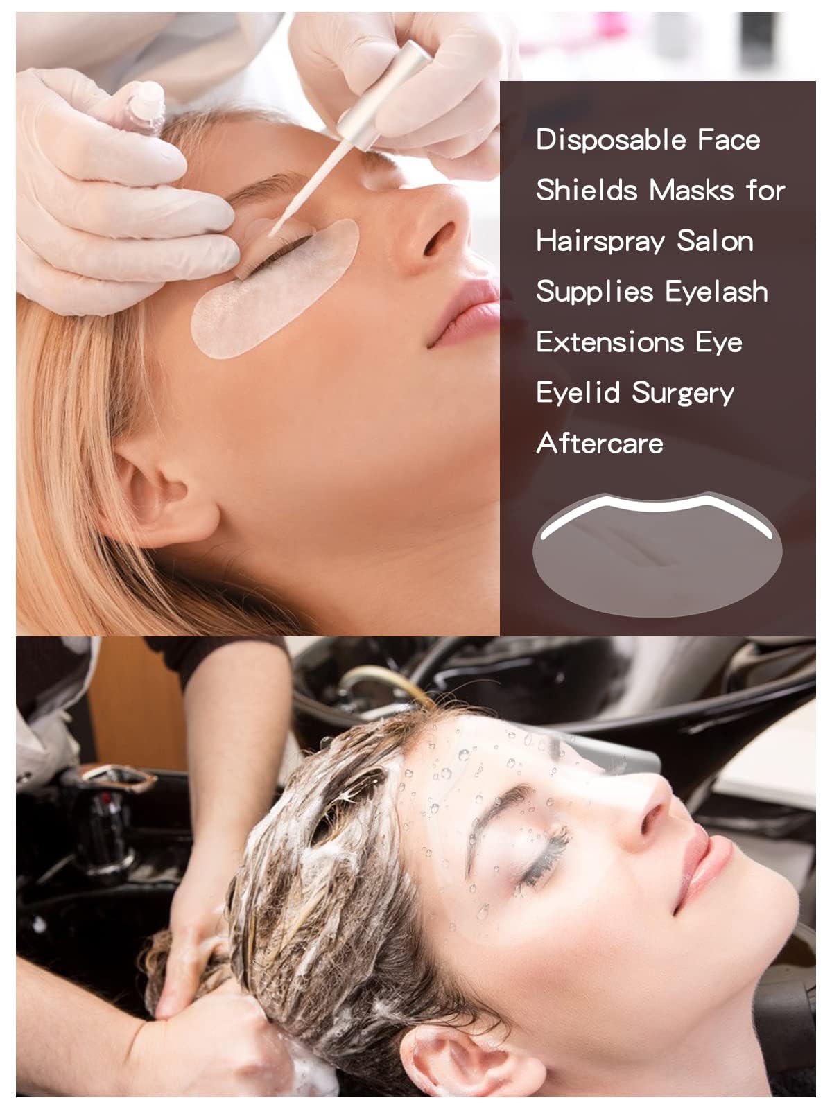 EBANKU 50 Pcs Microblading Shower Face Shields Visors, Disposable Face Shields Masks Makeup Eye Shield for Hairspray Salon Supplies and Eyelash Extensions Eye Eyelid Surgery Aftercare