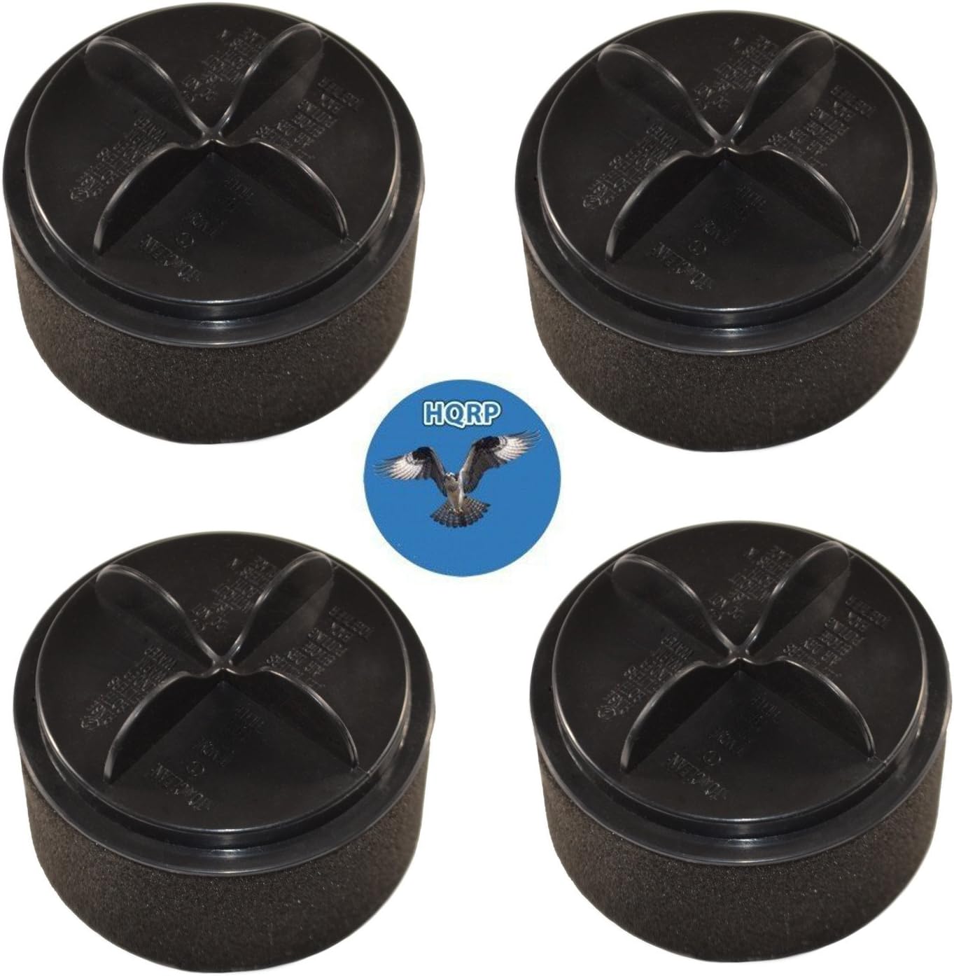 HQRP 4-Pack Filter Set compatible with Bissell Easy Vac 3130, 3130H, 31305, 31306, 31309, 31303, 31302, 31301, 31304, 31308 Vacuum Cleaner, Inner & Outer Circular Filters plus HQRP Coaster