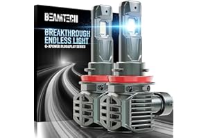 BEAMTECH H11 Bulbs, H8 H9 Fog Light Bulb, G-XPower Chips 500% Brighter 6500K Xenon White Plug and Play, Pack of 2
