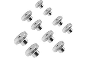 SING F LTD 10Pcs of M3 M4 M5 M6 M8 Knurled Thumb Nuts Round Hand Grip Knobs Female Threaded 304 Stainless Steel DIN 466 High Type