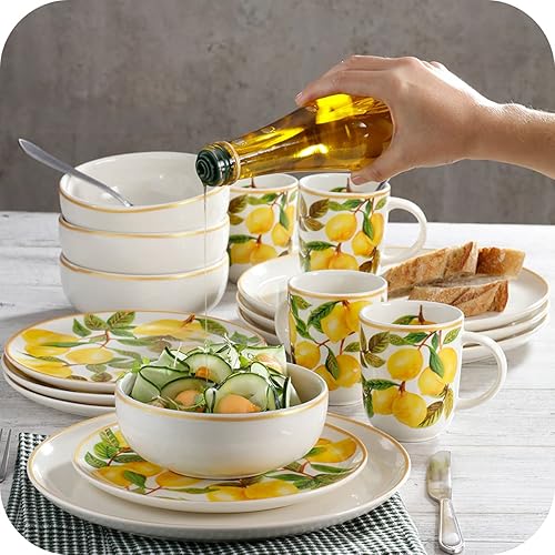 Corona Dinnerware Set 16– piece, Plates Bowls and Mugs Set