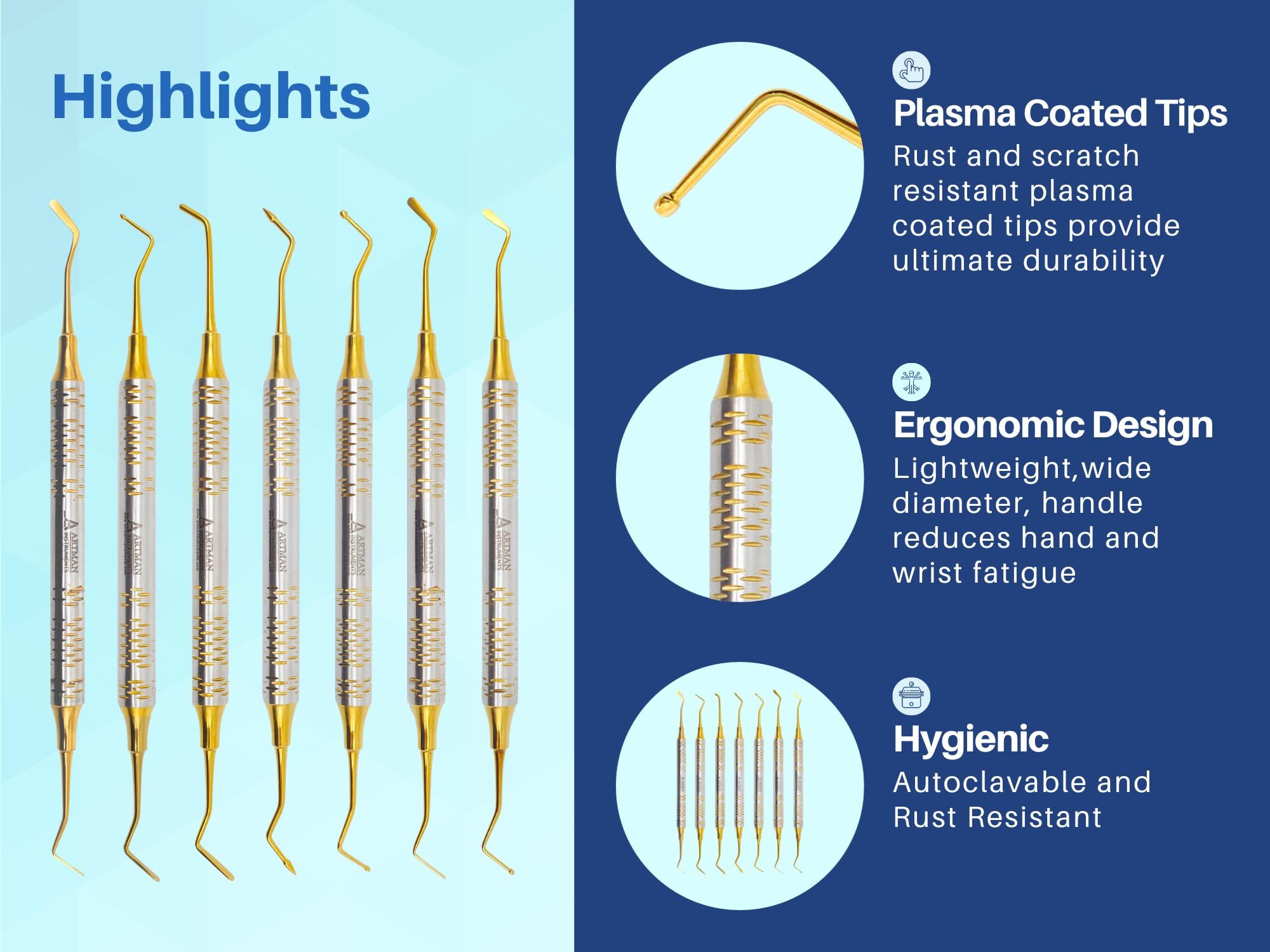 Dental Composite Glass Ionomer Amalgam Filling Instruments Kit (7
