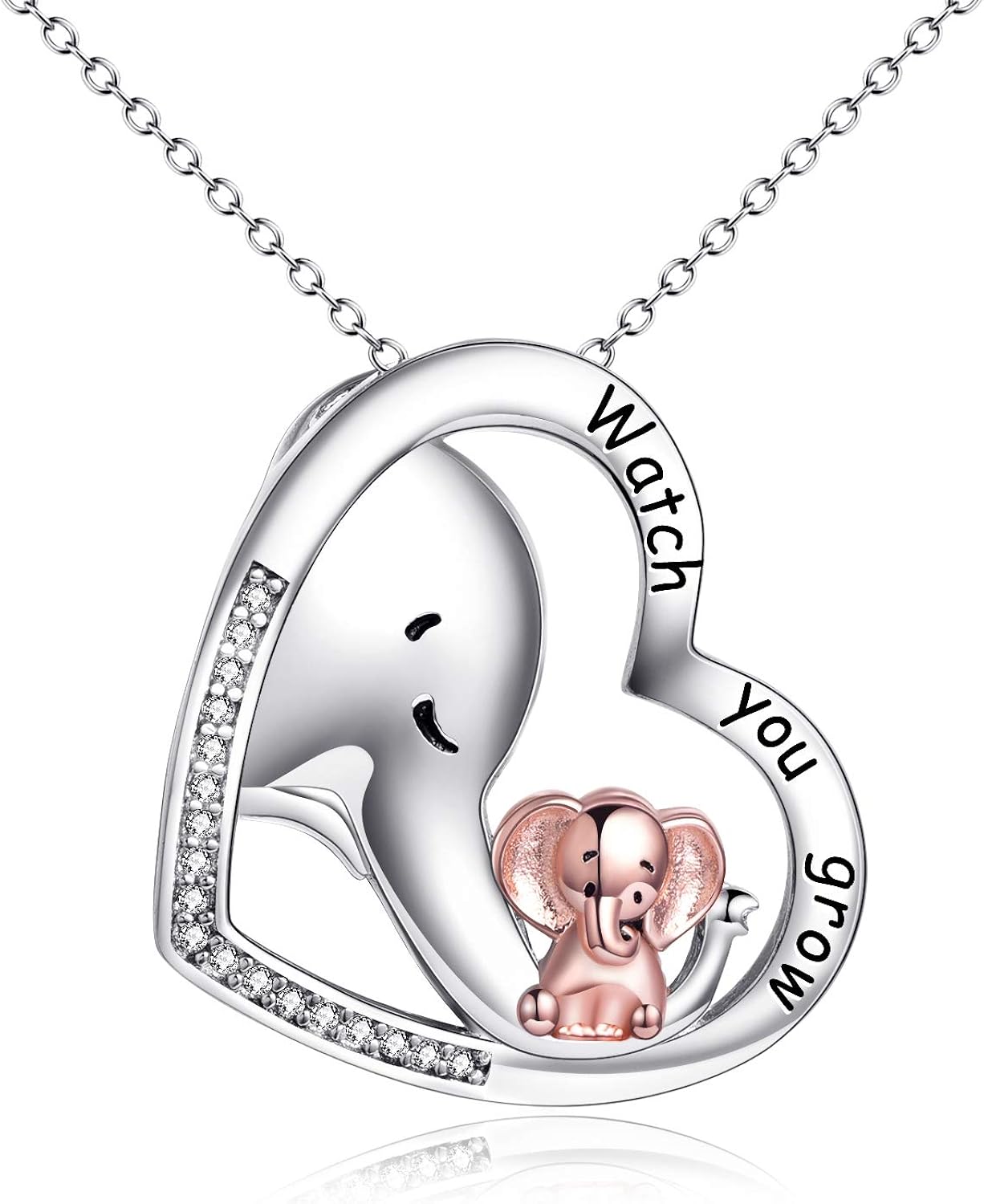 mother daughter elephant necklace