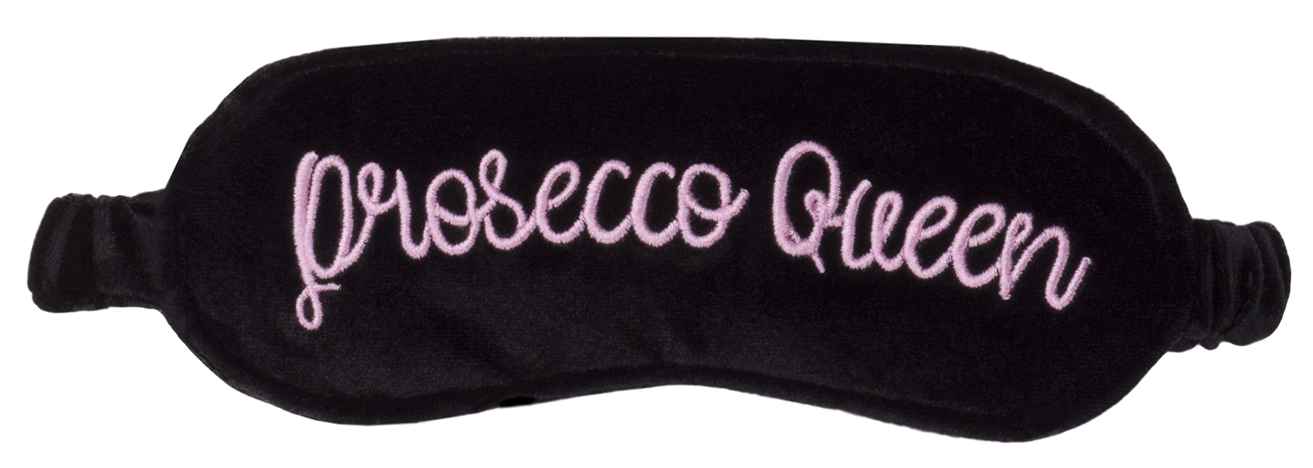 Vivid Hue Sleep Mask for Women Velvet Sleeping Mask Travel Nap Lightweight Eye Mask Funny Embroidery (Prosecco Queen)