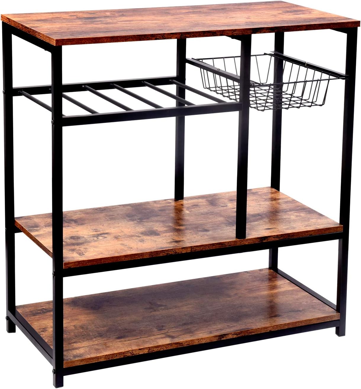 MM MODERN MUSE Vintage Kitchen Baker's Rack Utility Storage Shelf Stand Organizer Coffee Workstation, 31.5×15.75×32 Inches