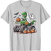 Orange Halloween Shirt Boys Toddler Kids Ghost Shirts T Rex T-Shirt