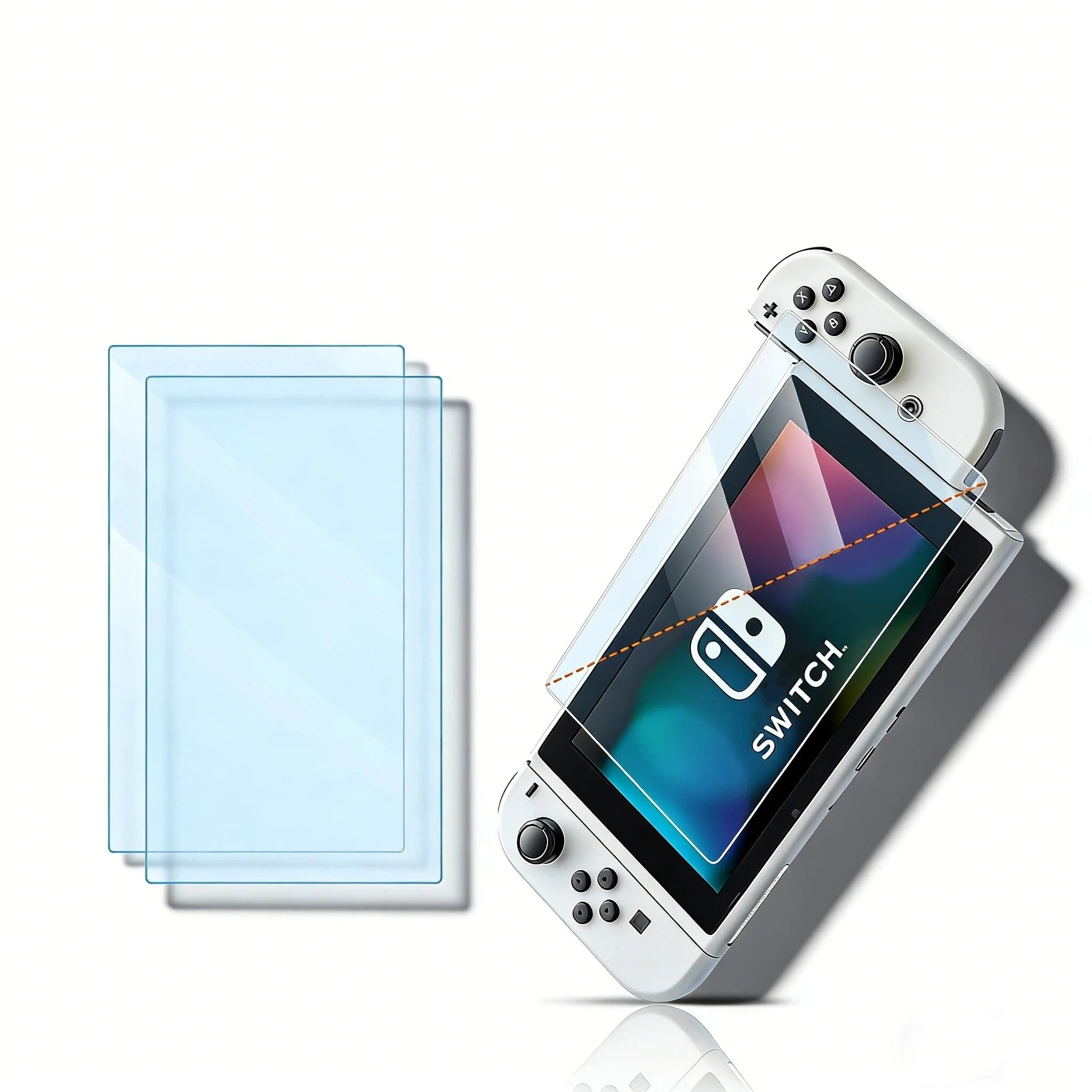 HAOLOCM 2-Pack AR Screen Protector for Switch OLED Model 2021/2023 - 7 Inch Anti-Reflection Soft Film, Easy Installation, 96% High Transmittance, More HD Than Tempered Glass, Scratch Resistant, Compatible with Switch OLED Handheld Game Console