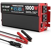 OLTEANP 1000 Watt Power Inverter 12V DC to 110V/120V AC Car Inverter with LCD Screen Display, 2 AC Outlets, 36W Type-C Port, 