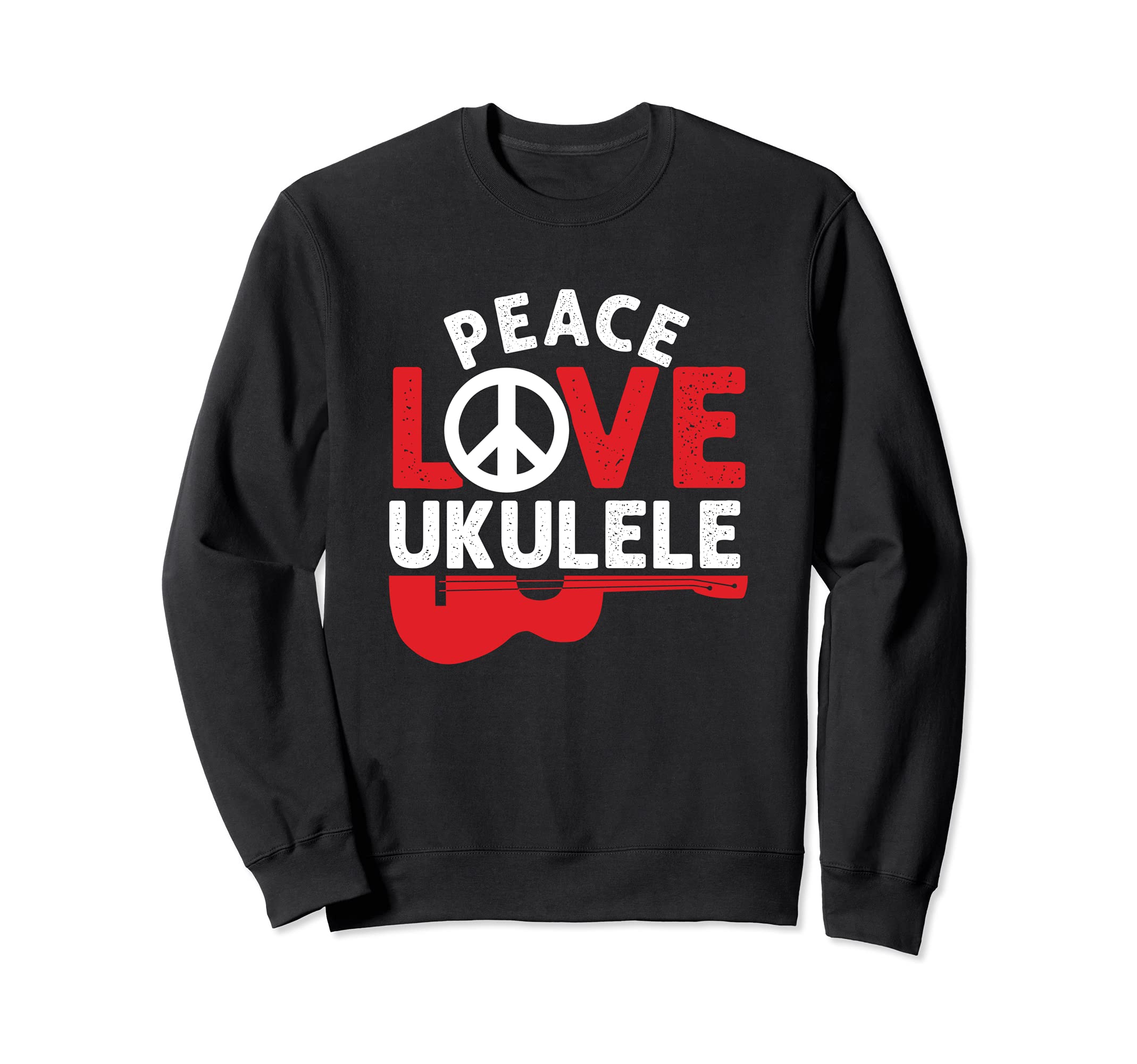 Peace Love Ukulele Hawaiian Acoustic Hawaii Guitar Uke Sweatshirt