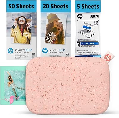 HP Sprocket 2x3 Instant Photo Printer 75 Sheets Pink Bluetooth 5.0 Zink