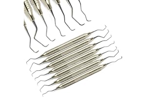MEDSPO Professional Dental Elevators | Composite Restorative Implants | Luxating Filling | Surgical Root Extraction Spreading | Osteotome Periotome Instruments (Gracey Curette set of 7)
