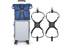 XINRUI 2 Pack Luggage Straps Bungees,Adjustable Suitcase Carry on Bag Handle Portable Tourister Travel Straps Belt Elastic Airport Travel Accessories with Buckles for Baggage Handbag