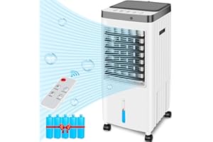 OKOIUM Portable Air Conditioners,Air Conditioner Portable for Room with 3 Gal Water Tank,3 IN 1 Swamp Cooler,Ac Unit,Timer,3 Speeds,80° Oscillation,Air Cooler for Kitchen Bedroom Office