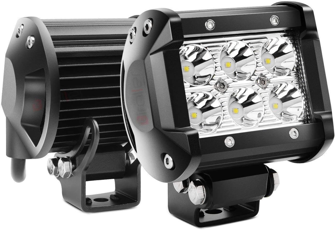 Biroller BR6LS2P 6 LED Fog Light 3-inch Cube Spot Flood Combo Beam Offroad Driving Lamp Pack for Trucks ATV SUV Jeep Bike (18W), White