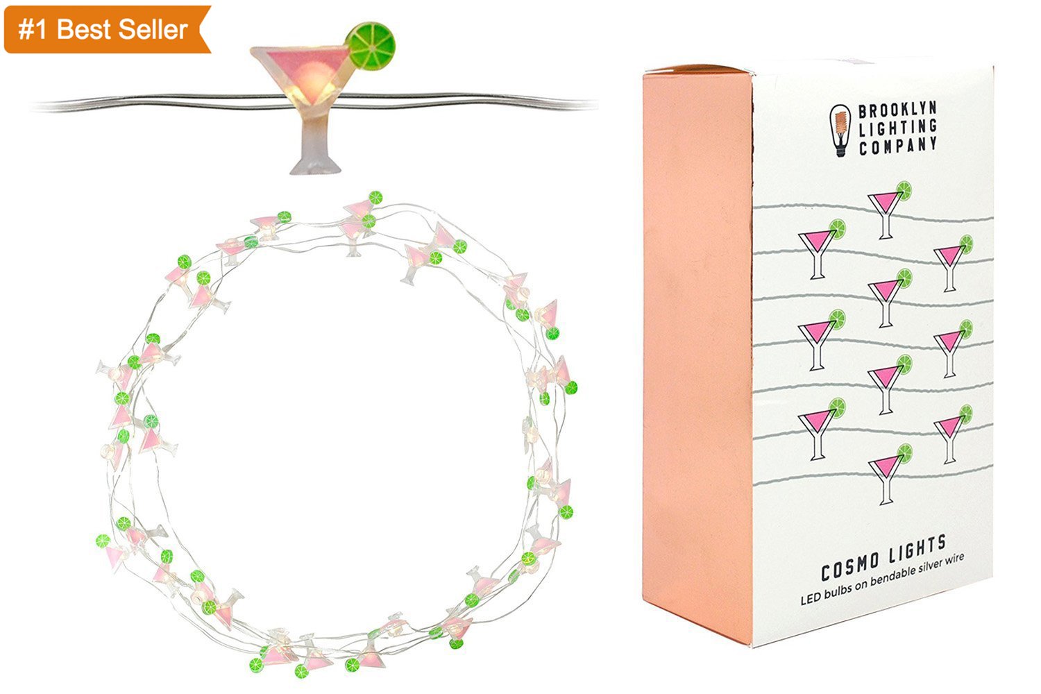 Amazon.com: Brooklyn Lighting Company 36 LED Cosmopolitan Silver Wire Lights,  Wire String Lights, Metal Wire String Lights, 12 Feet Long: Home & Kitchen