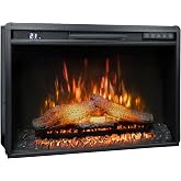 Rodalflame 26" Wide Electric Fireplace Insert, 6 Brightness Level, 5 Flame Speed, 62-82℉, Timer &amp; Remote Control, Indoor Fireplace
