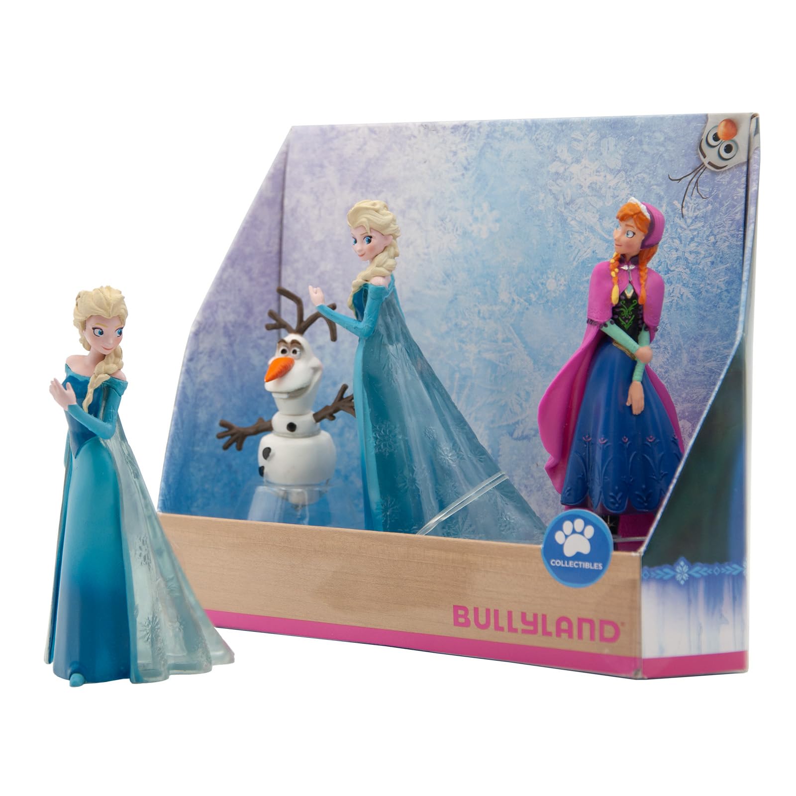 Bullyland 13446 Toy Figure Set Princess Elsa, Anna and Olaf from Walt Disney Frozen, Detailed Ideal as a Small Gift for Children from 3 Years