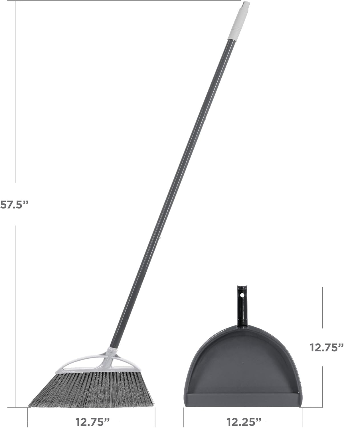 Radley & Stowe Angle Broom & Dustpan Set with Dual-Textured Bristles (Grey): Home & Kitchen