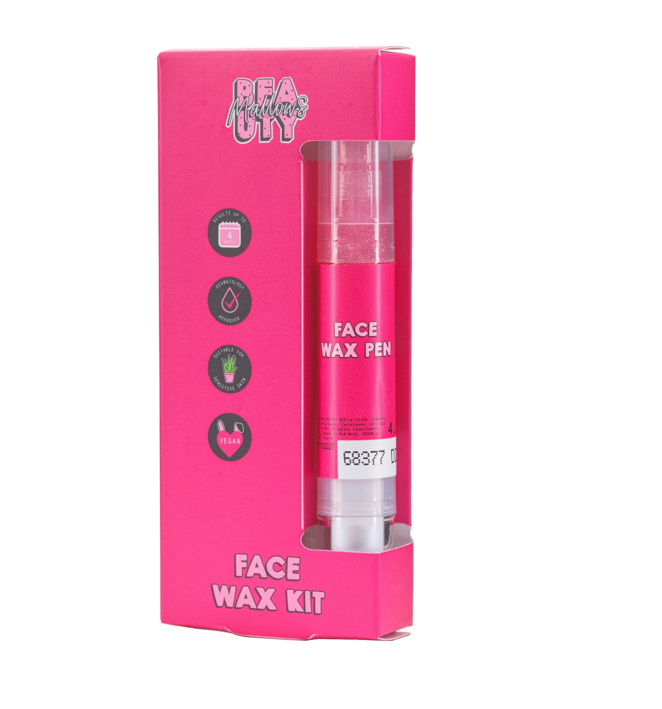 Mallows Beauty - Face Wax Kit for Women - Gentle Facial Hair Removal with Aloe Vera - Waxing Kit with Precision Wax Pen & Strips - Silky Smooth Finish Up to 4 Weeks - For all Skin Types