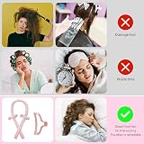 Jsdoin Heatless Curlers Headband Satin Wave Roller Long Medium Hair Pink view 4