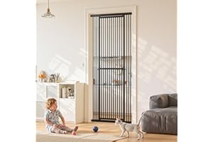 Gardner Pet 51"-87" Extra Tall Cat Gate for Doorway, 27.56"-37" Wide Included 4 Extension Kits, No Drilling Pressure Mount Ki