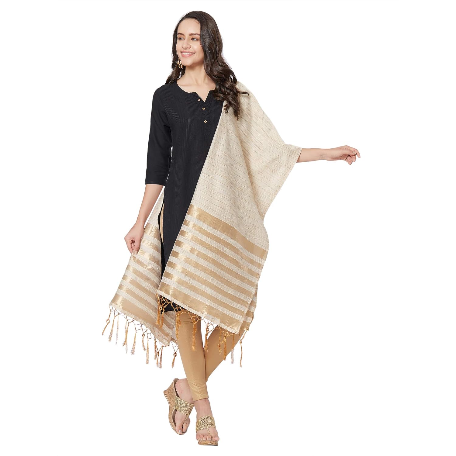 nanda silk mills cotton woven dupatta for women