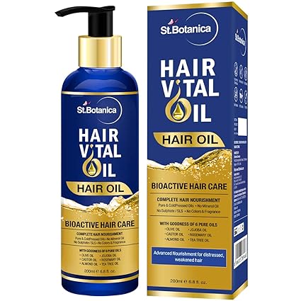 StBotanica Hair Vital Bioactive (6 Pure Oils in 1) oil - No Mineral Oil and Parabens - 200ml