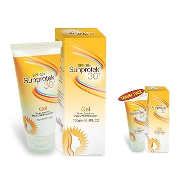 Sunprotek Sunscreen Gel With Spf 30+ Ideal For All Types Of Skin Travel Pack 100gm + 10gm