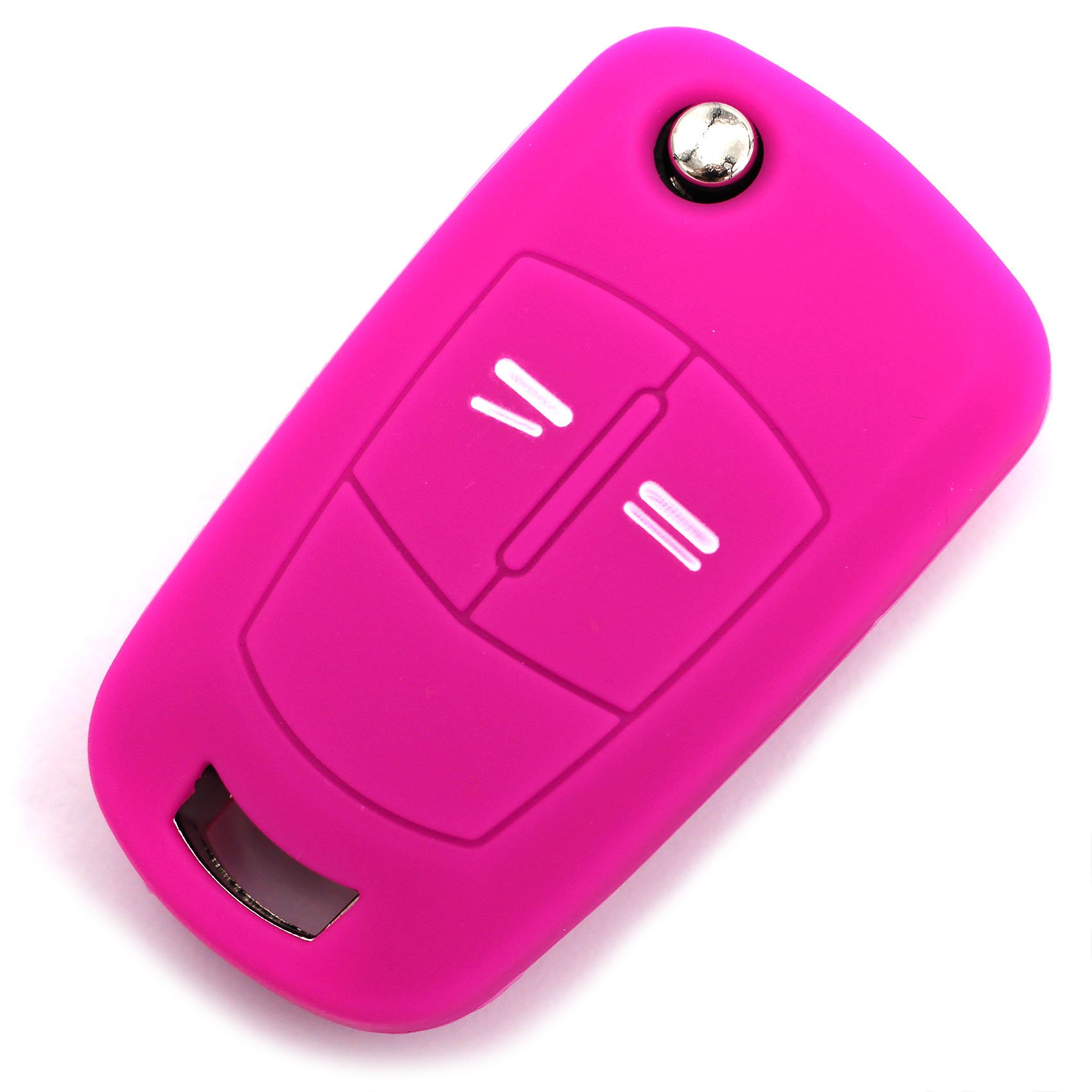 Key Cover OB for 2 Buttons Car Key Silicone Cover - Finest Folia (Neon Pink)