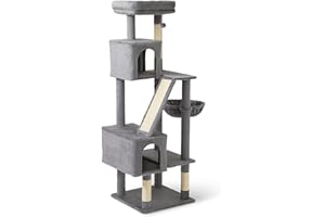 鶹 Basics Indoor Cat & Kittens Multi-Level Climbing Activity Tower with Scratching Posts, FSC Certified, L – 60.1” (152.7